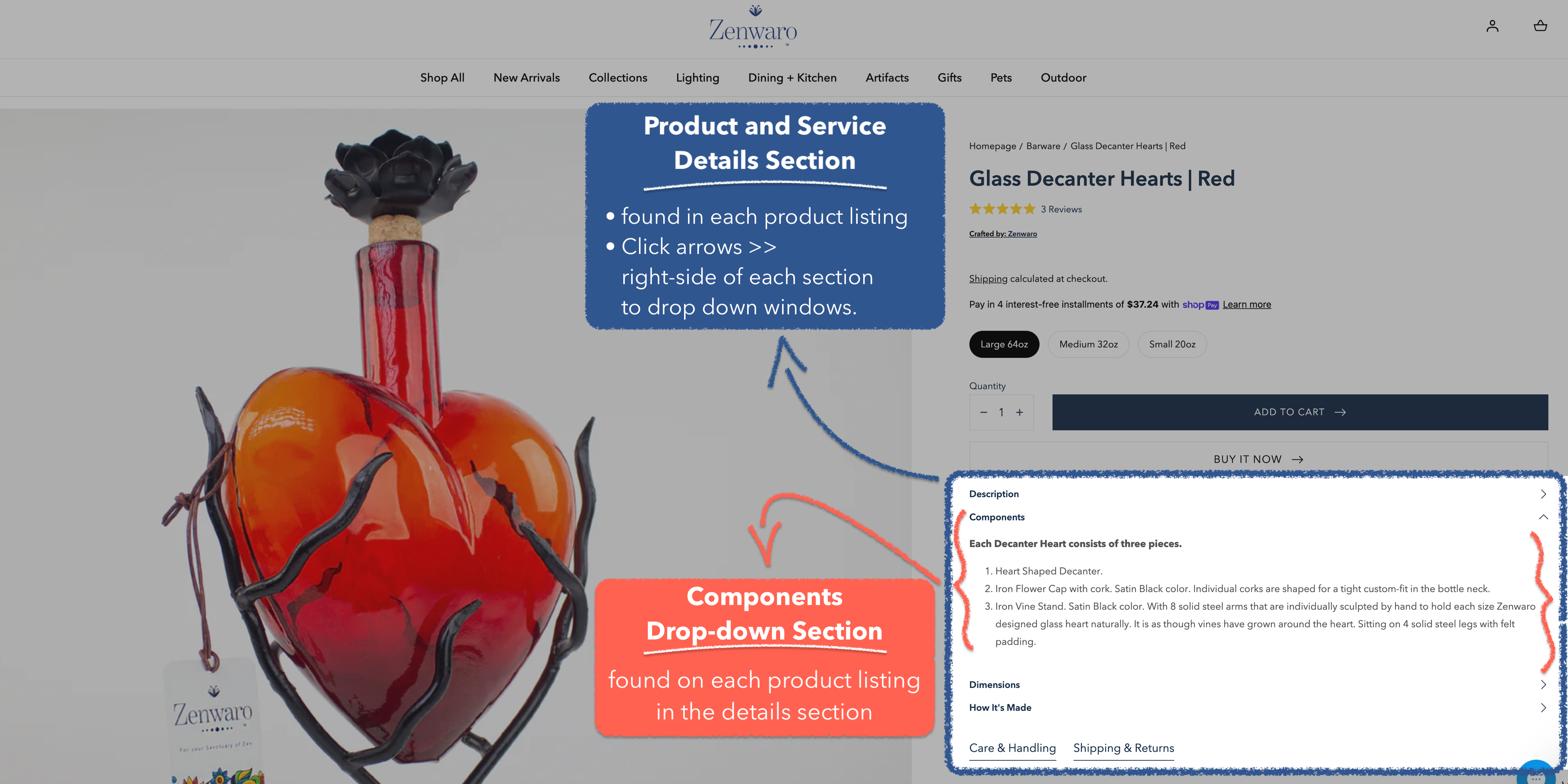 Product Page at Zenwaro.com