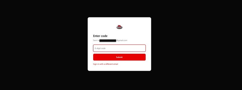 Code entry screen