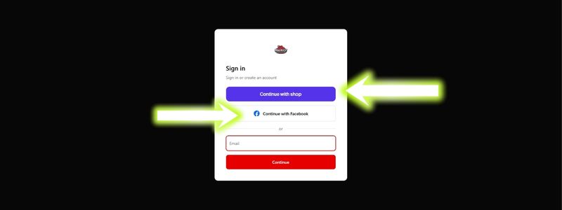 Login options screen