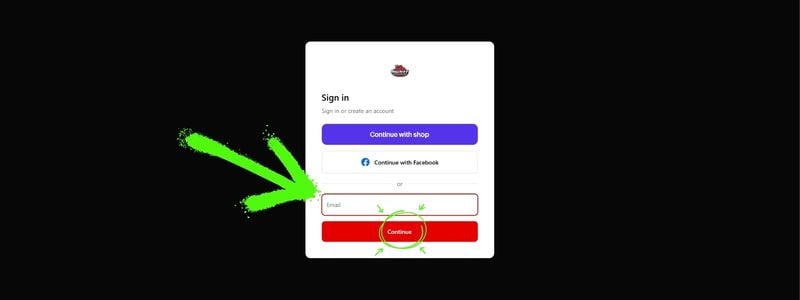 Email sign-in screen