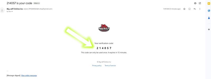 Email verification code
