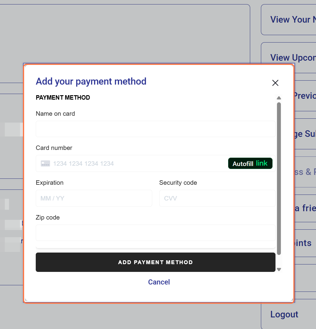 Add your payment details