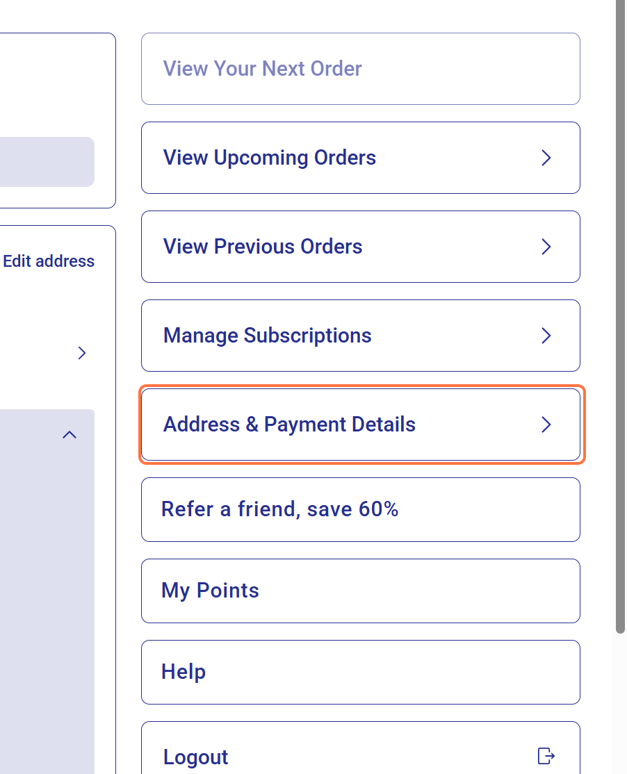 Click Address & Payment Details