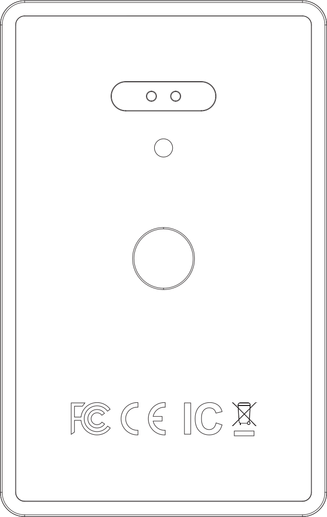 A white rectangular object with a circle and symbols 
Description automatically generated