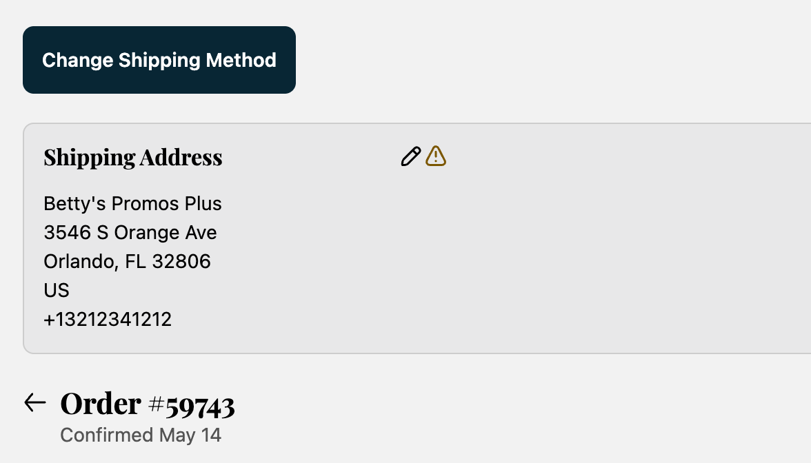 Change Shipping Method