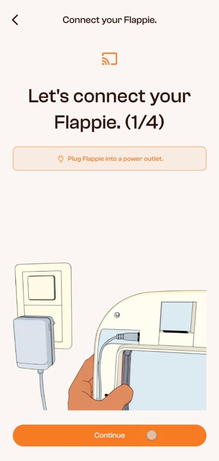 Flappie für das Pairing mit Strom verbinden