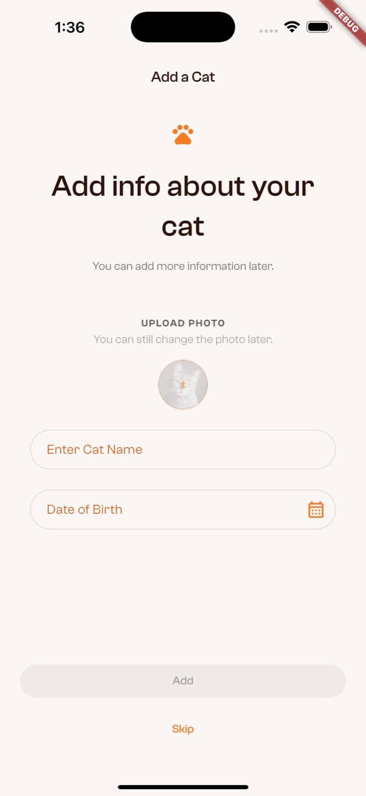 Katzenprofil in der Flappie App anlegen