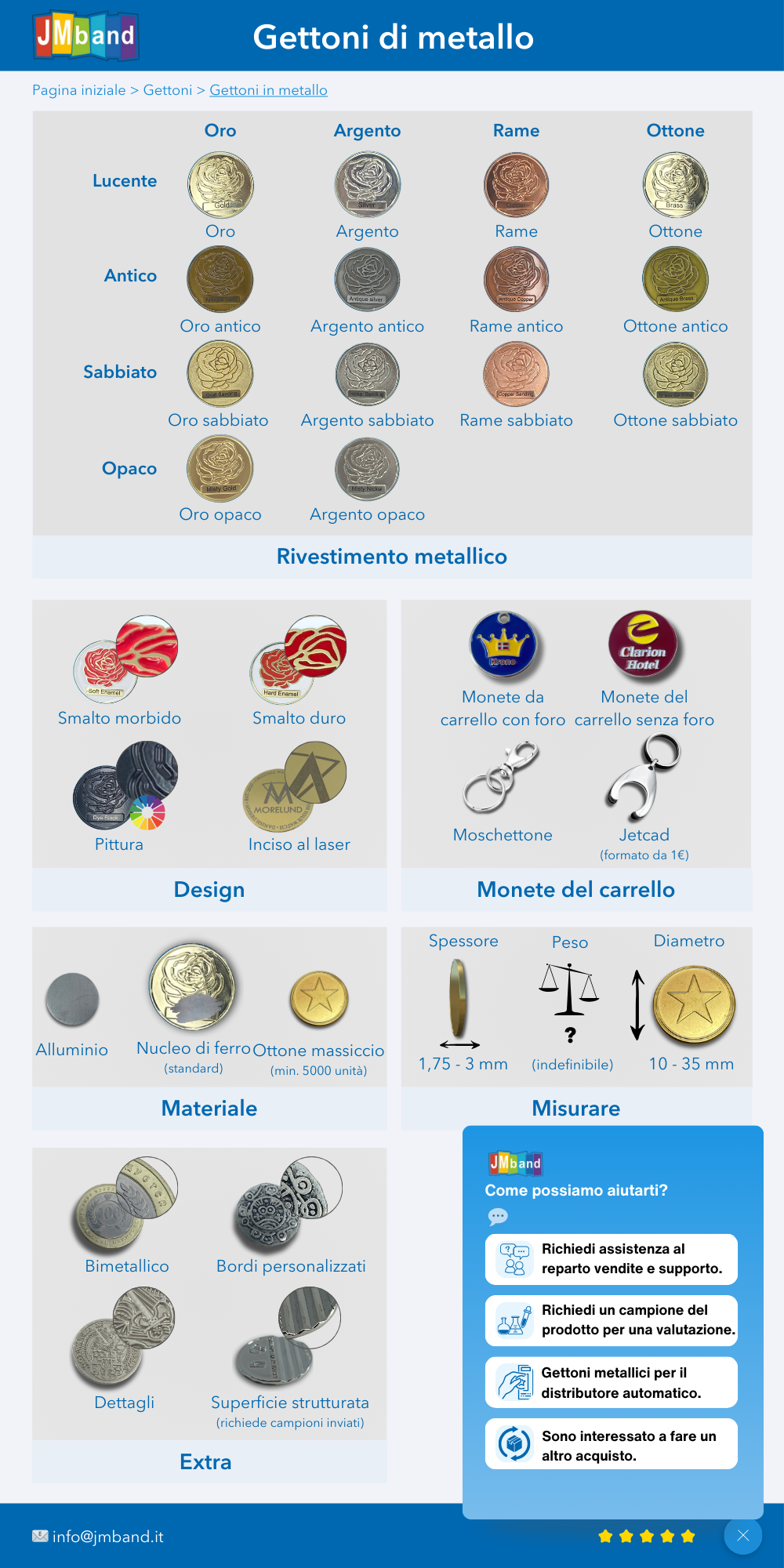 Le opzioni più comuni da conoscere per la creazione di un gettone metallico personalizzato.