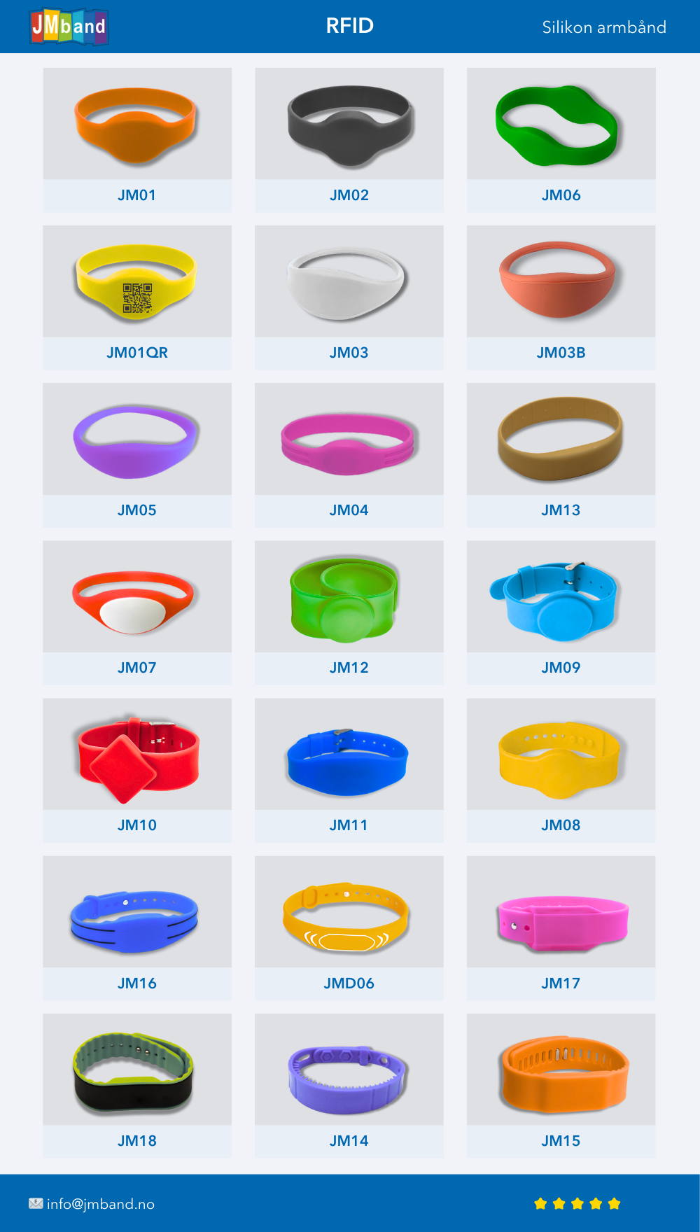 Her kan du se de forskjellige alternativene du har for silikonarmbånd.