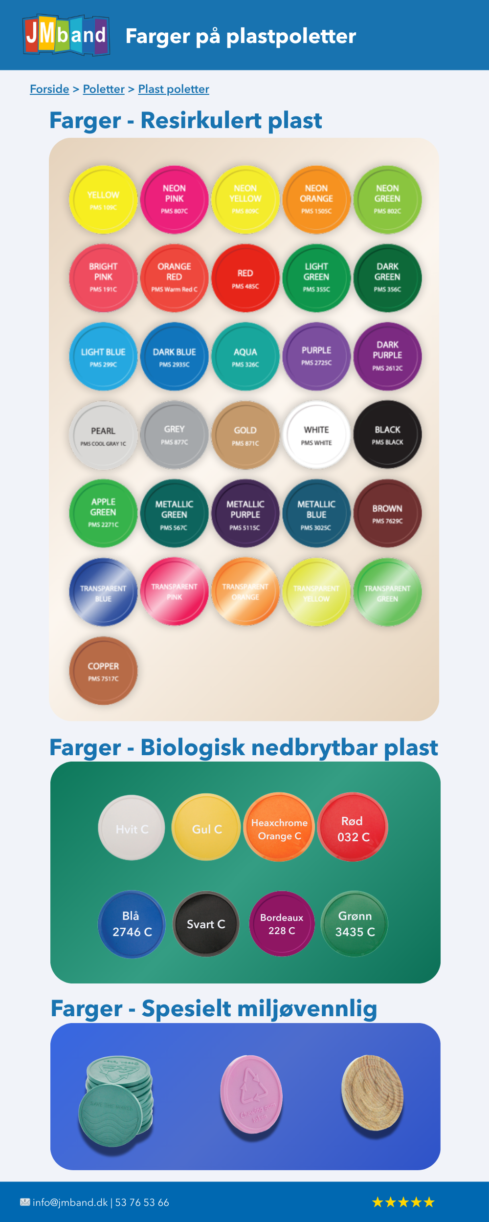 Farger på plastpoletter