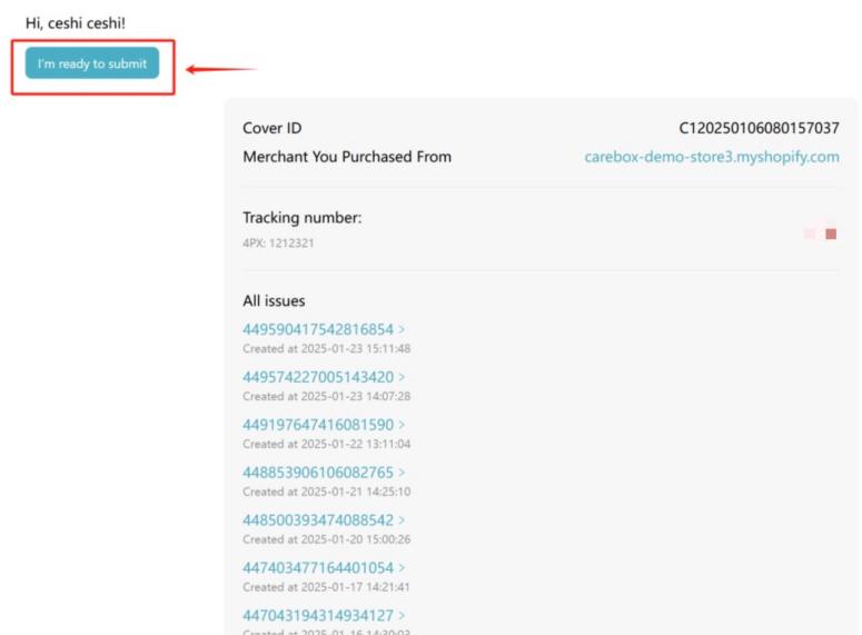  Submit a Claim Request with Package Protect