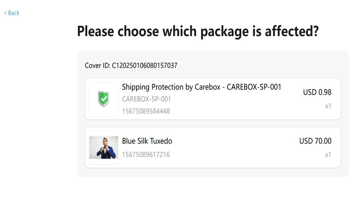  Submit a Claim Request with Package Protect
