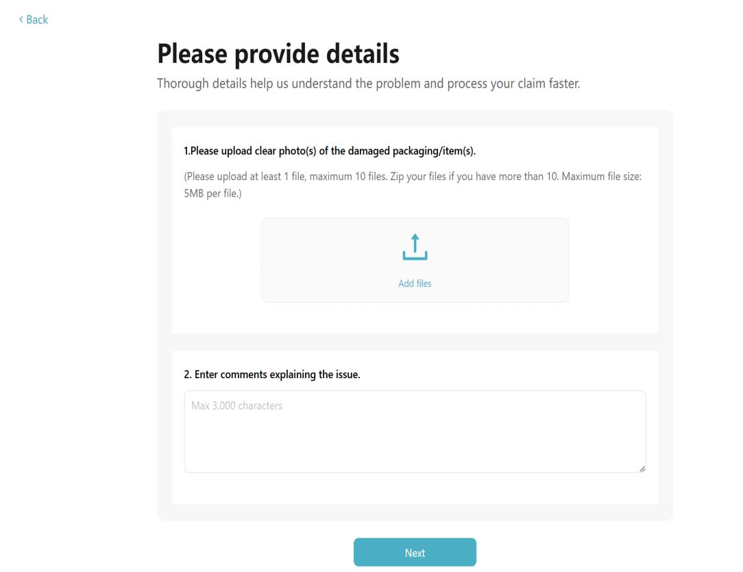  Submit a Claim Request with Package Protect