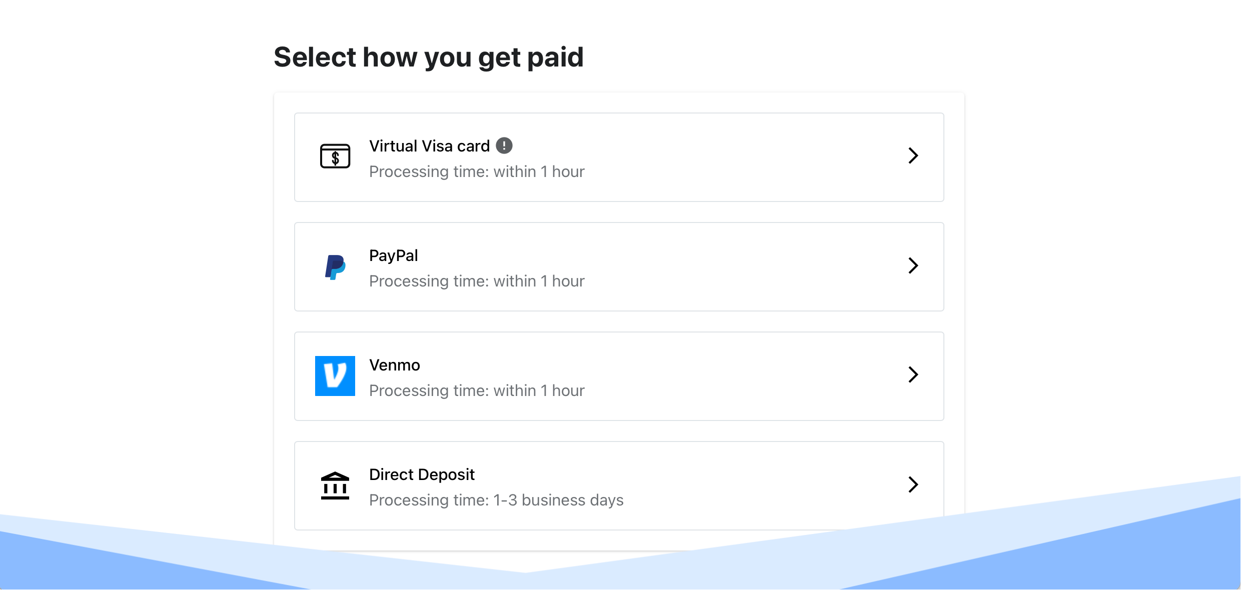 After logging in, choose the issue type