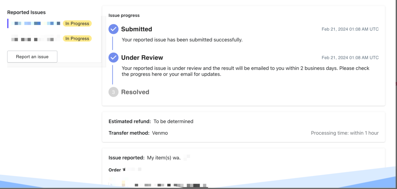 Flow of submitting a claim for delay