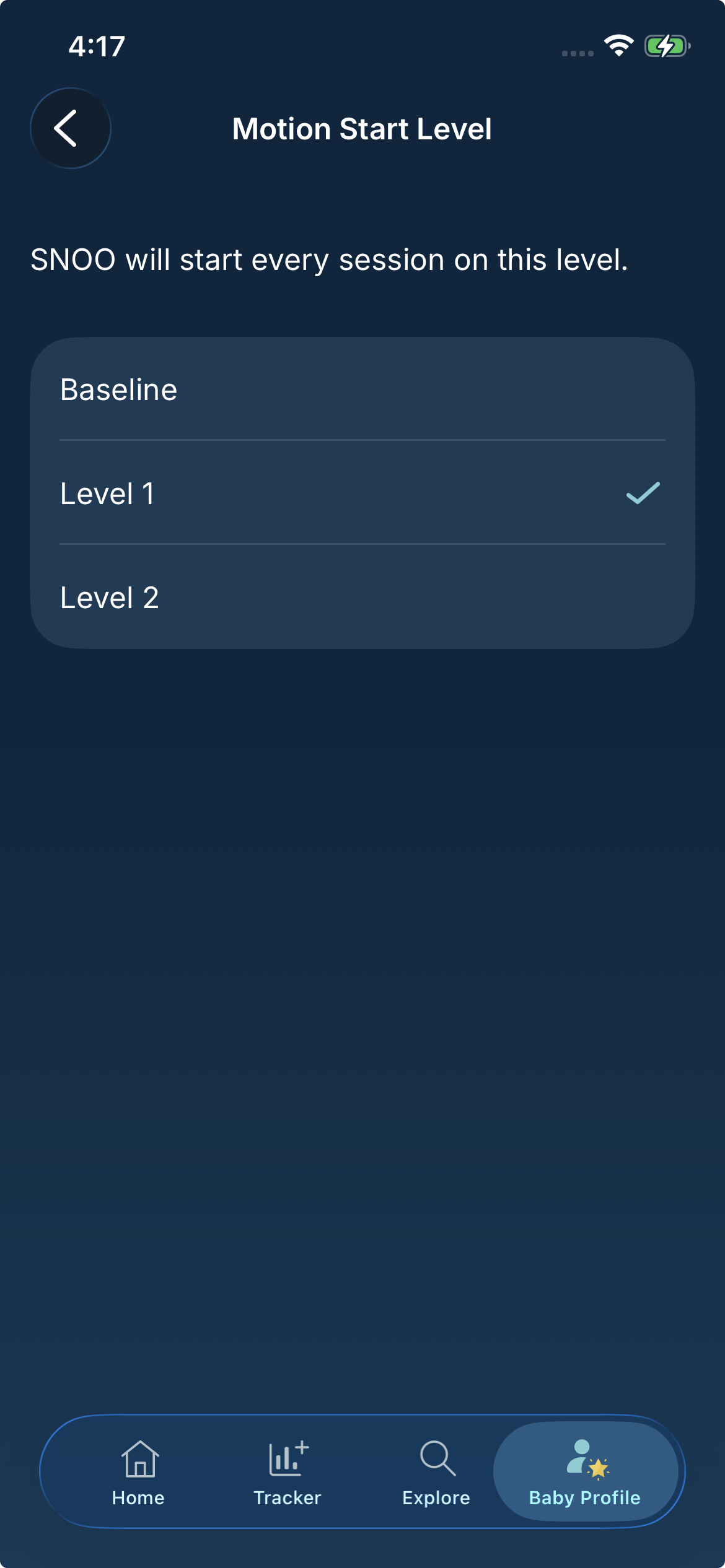 How do I use the Motion Start Level feature? Motion Start Level.PNG