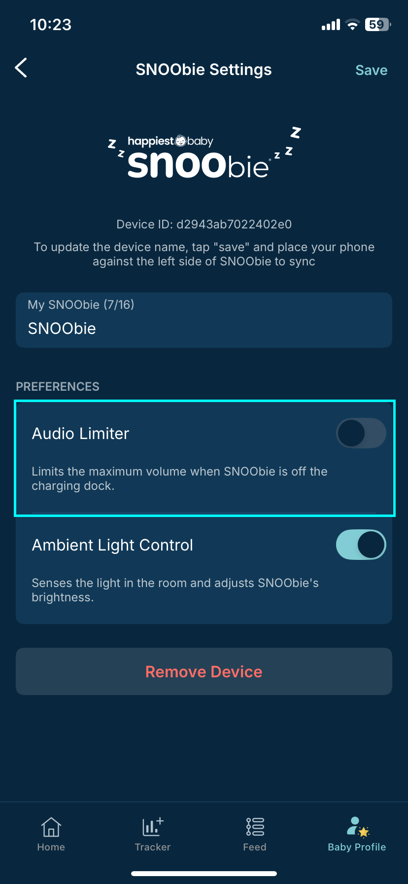Why does SNOObie’s volume automatically lower when taken off the charging dock? Audio L Off.PNG