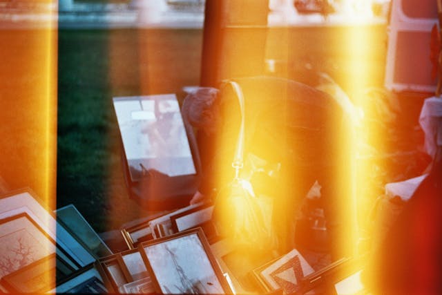 Example of light leaks on a 35mm film scan showing bright streaks along the frame edge