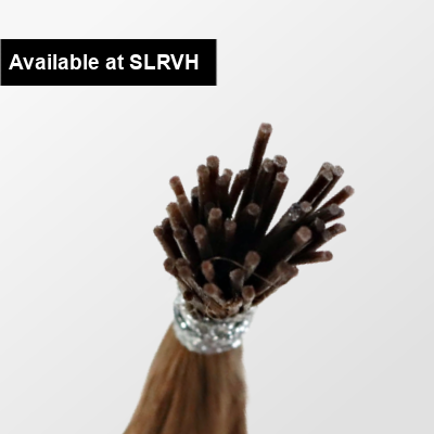 Close up of microlink hair extensions - SL Raw Virgin Hair 