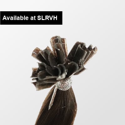 Close up of K-tip hair extensions - SL Raw Virgin Hair 