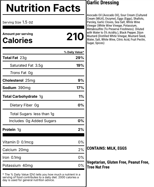 A nutrition label with text and numbers

AI-generated content may be incorrect.