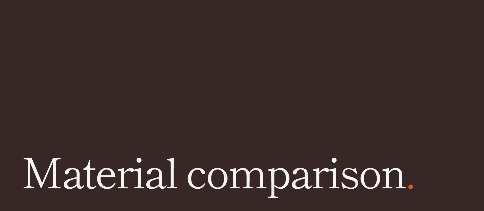 Material comparison