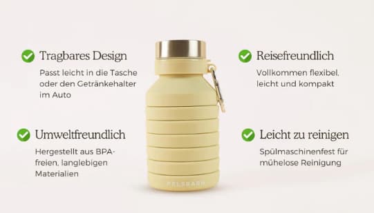 Pelsbarn faltbare Wasserflasche