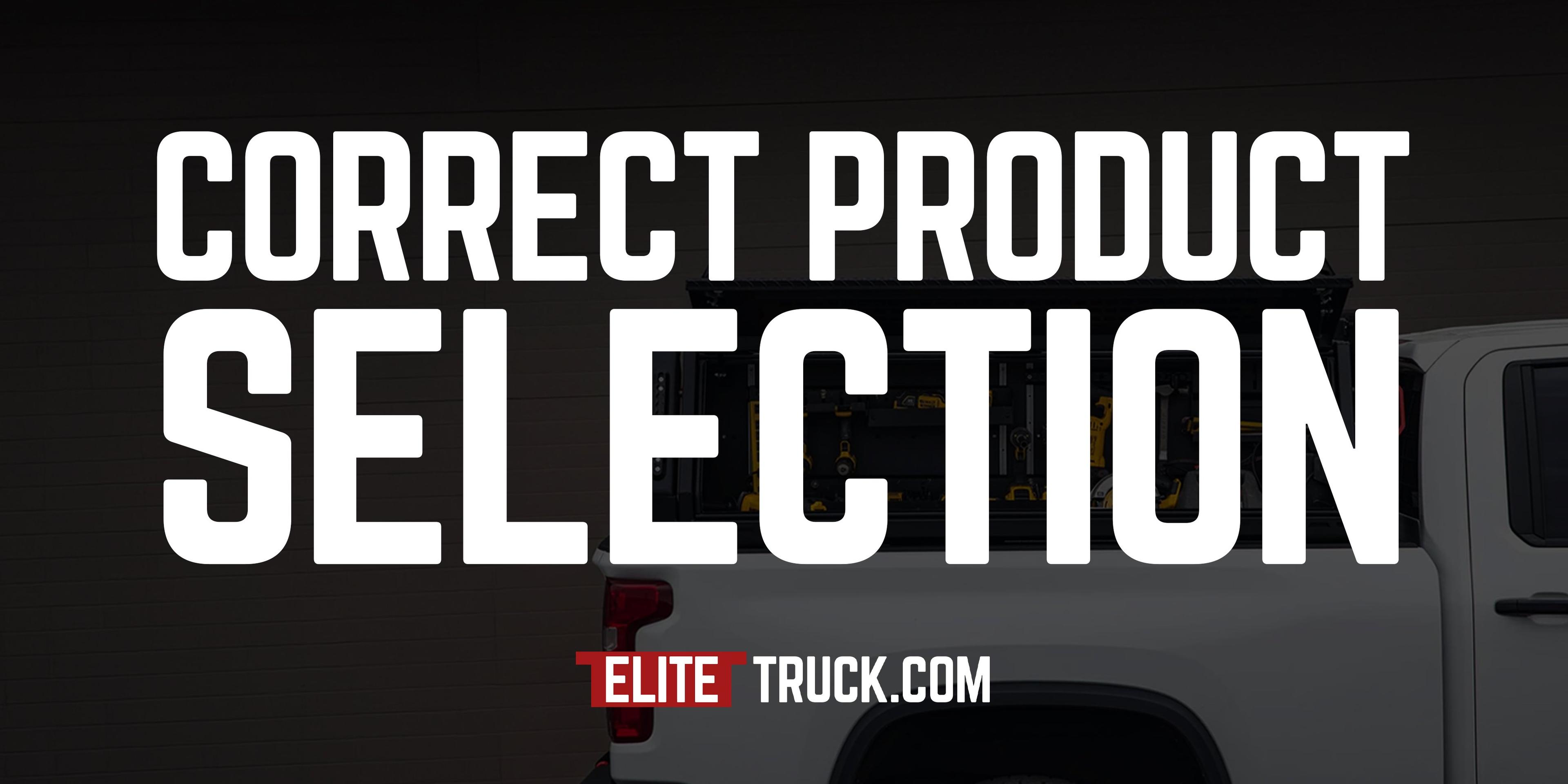 How do I select the correct product for my vehicle?