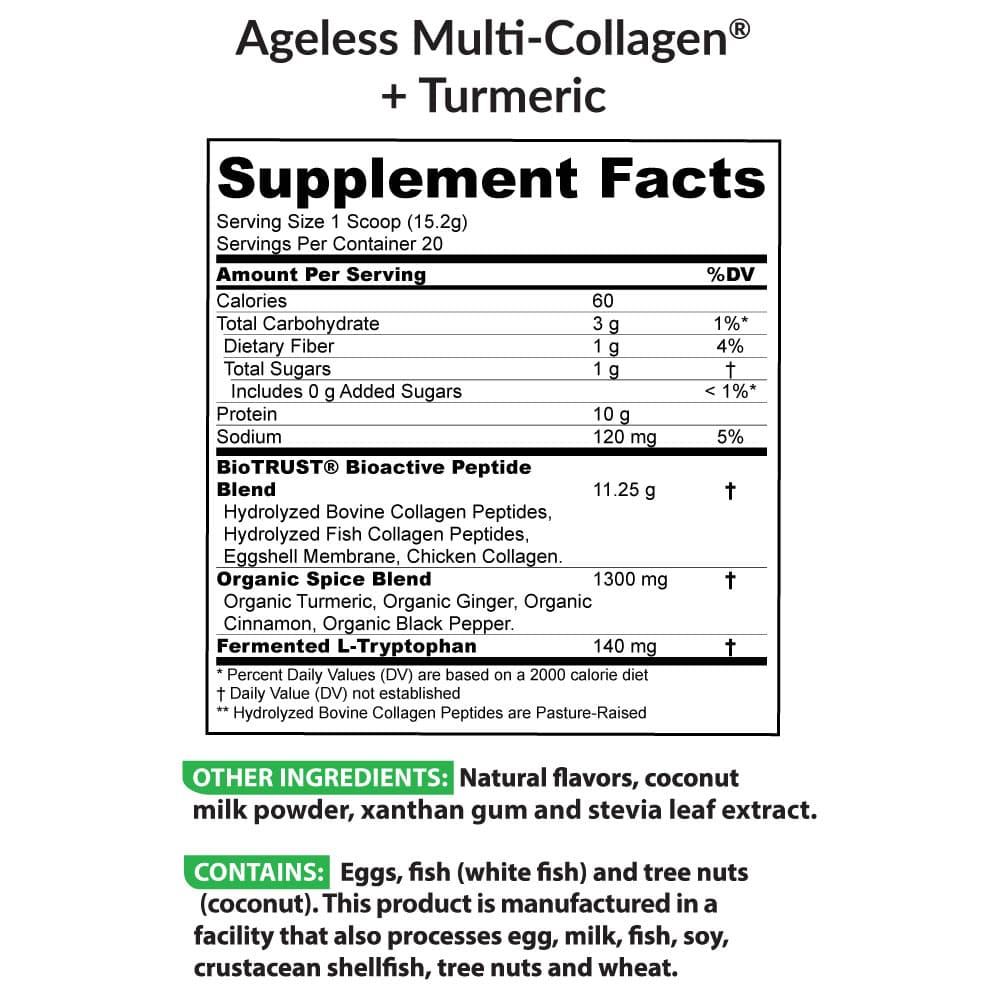 Ageless Multi-Collagen + Turmeric Ingredients