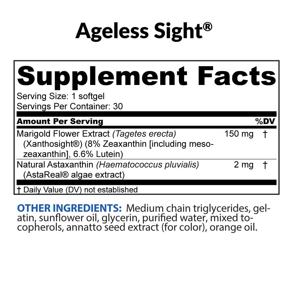 Ageless Sight Ingredients