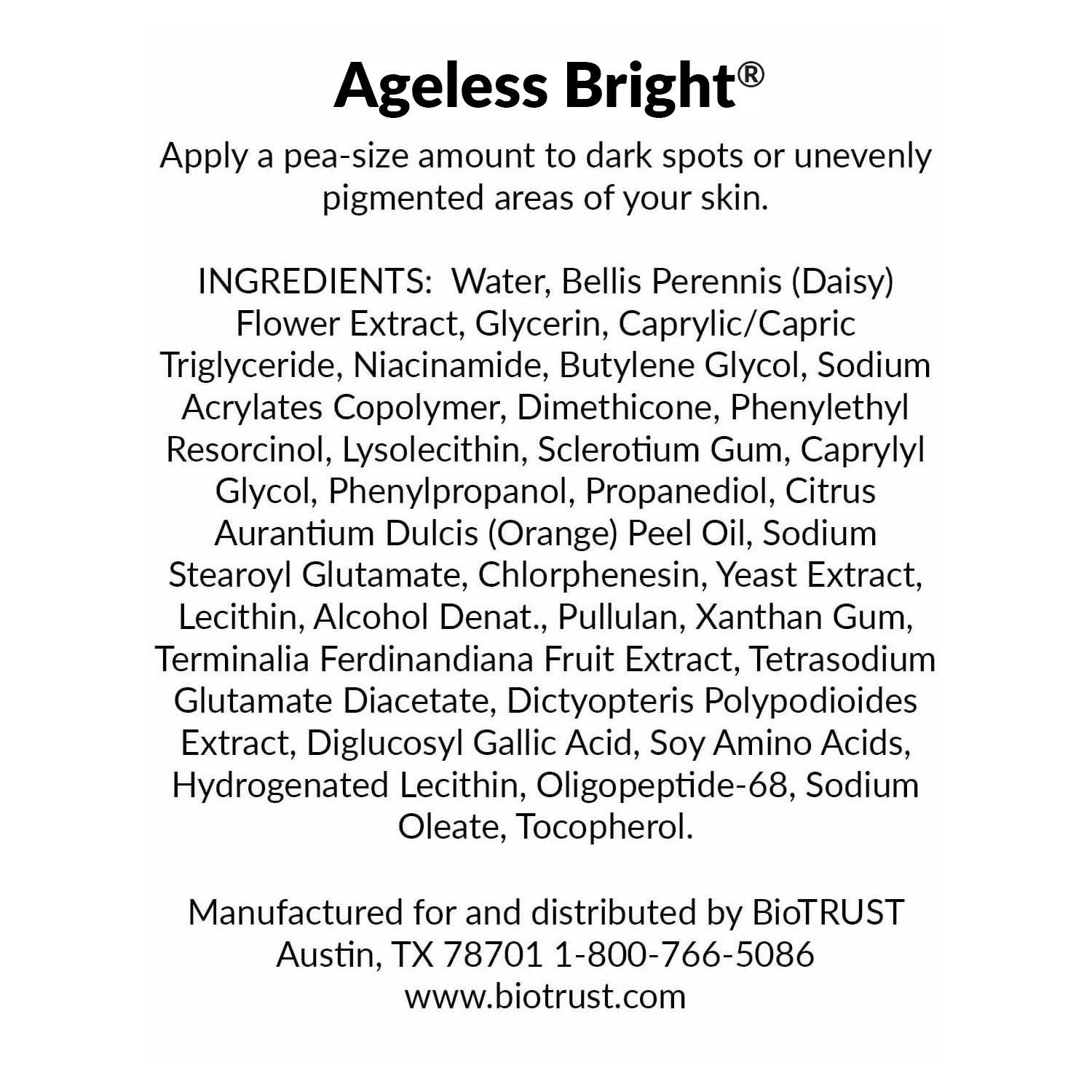 Ageless Bright Ingredients