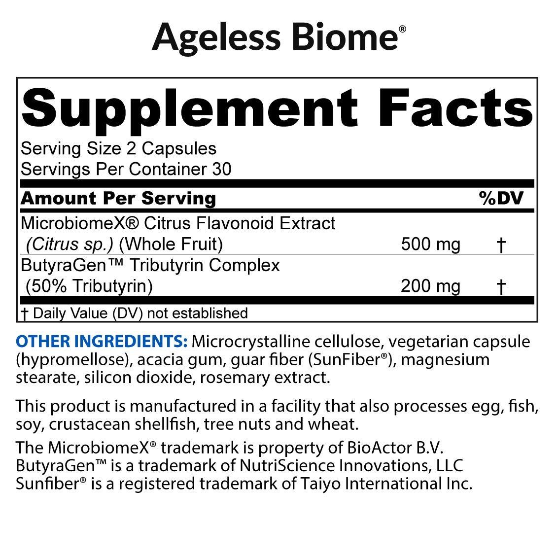 Ingredientes Ageless Biome