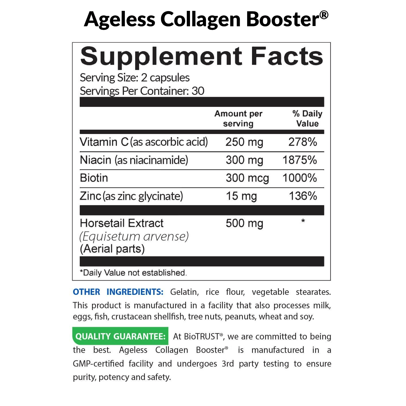 Ageless Collagen Booster Ingredients