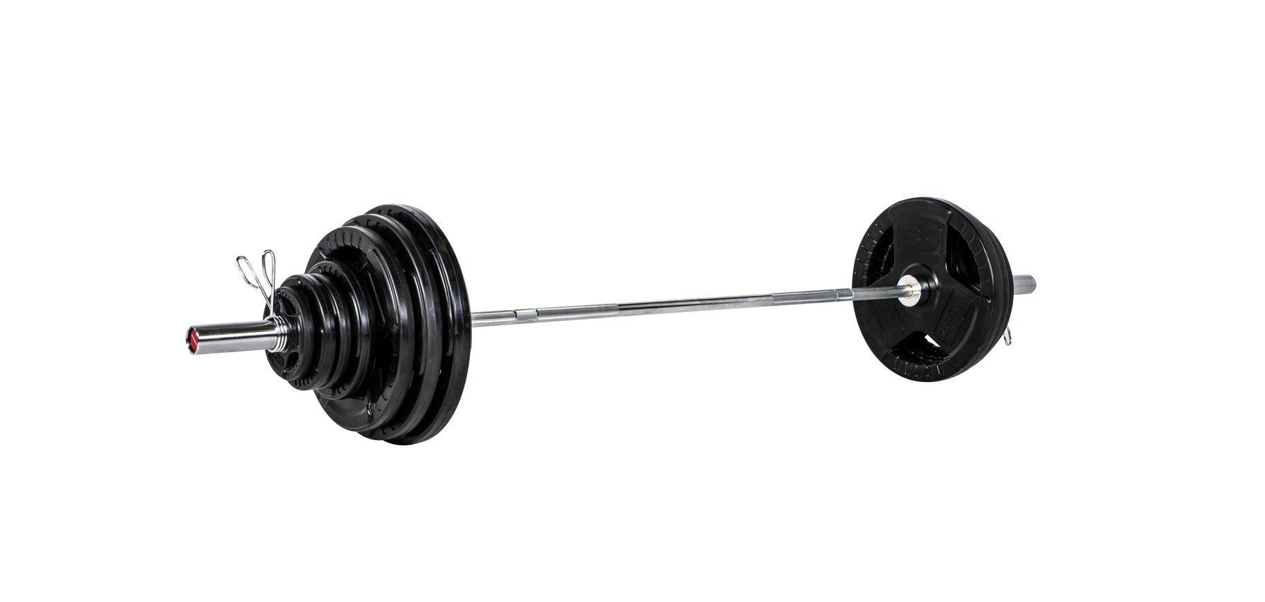 Inspire 300 Lb Rubber Olympic Weight Set with Chrome Bar