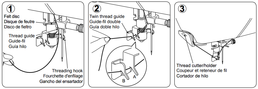 USING AUTOMATIC NEEDLE THREADER 