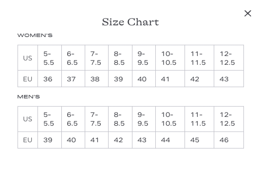 size chart