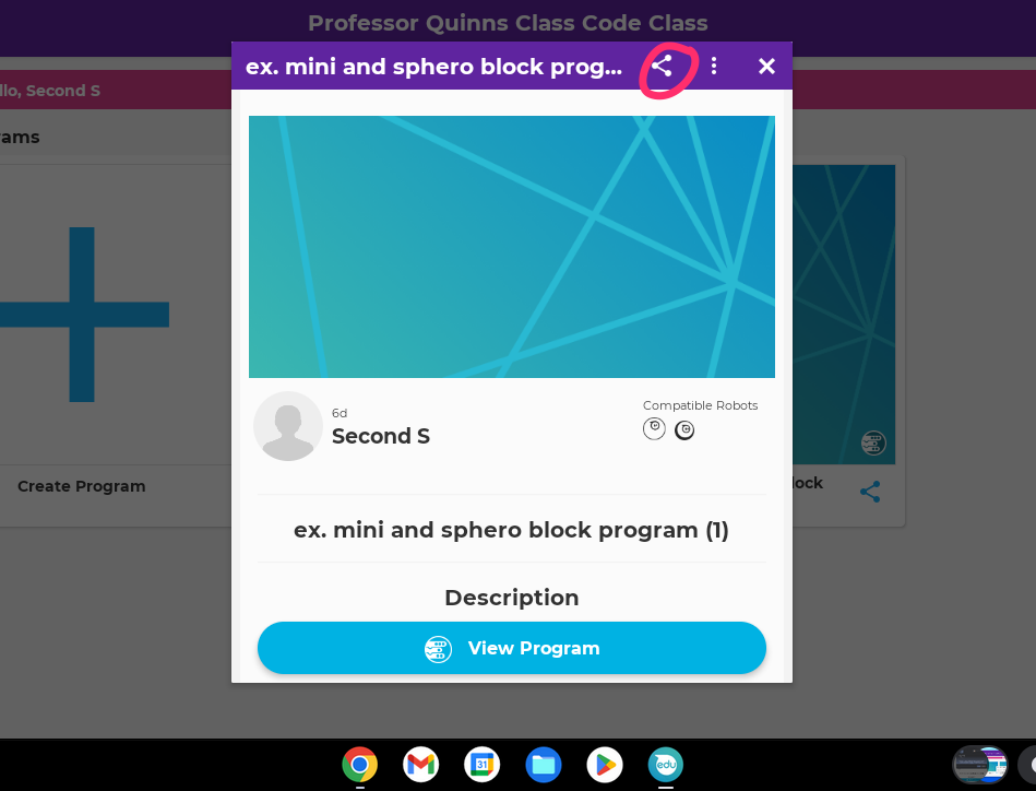 Sharing Programs in the Sphero Edu App