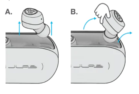 remove the earbuds from the charging case