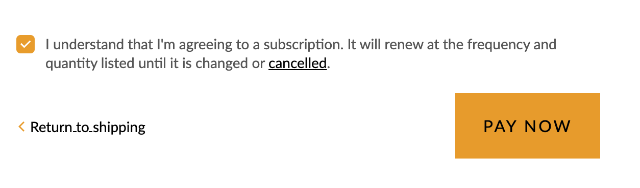 Subscription Confirmation During Checkout