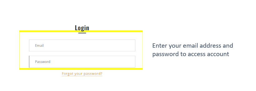 Screenshot of account login screen on shopmzb.com