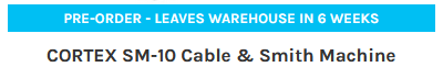 PRE-ORDER - LEAVES WAREHOUSE IN 6 WEEKS CORTEX SM-IO cable & smith Machine