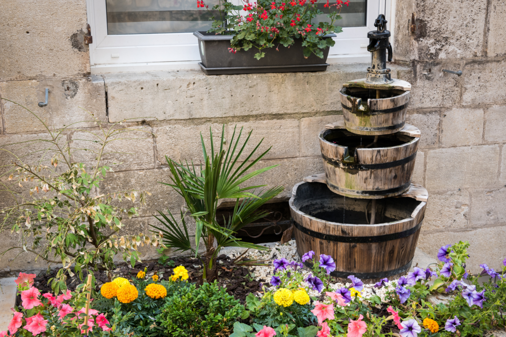 Adding water features to gardens to create garden listening spaces