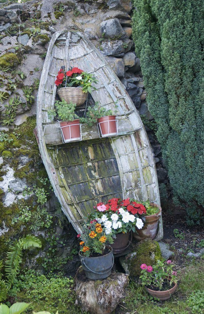 Garden feature using old boat