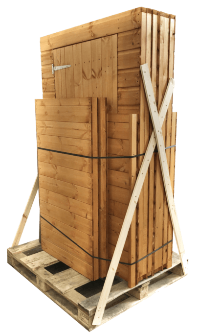 A wooden box on a pallet

Description automatically generated